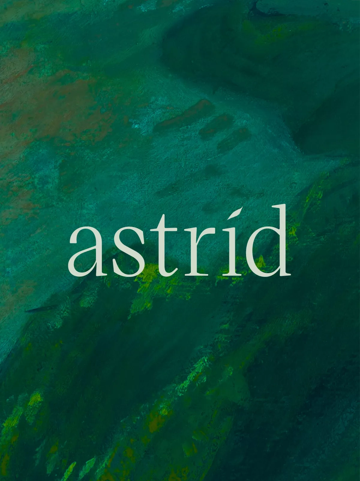 Astrid logo on colourful background